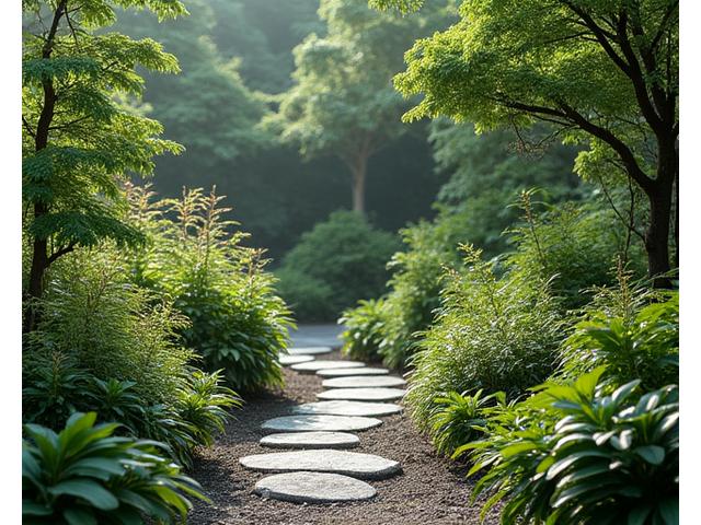 日本の在来植物が豊かに茂る庭