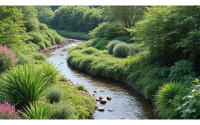 乾燥と湿潤に耐える適応種が多様に植生する斜面