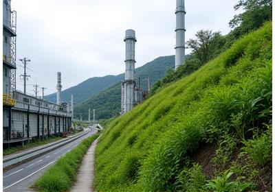 工場敷地内の土砂災害リスクが高い斜面が安定化した事例